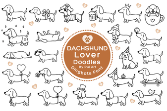 Dachshund Lover Doodles Font Design for Creative Projects