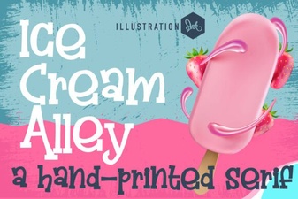 Creative Ice Cream Alley Family Font for Fun Design Projects